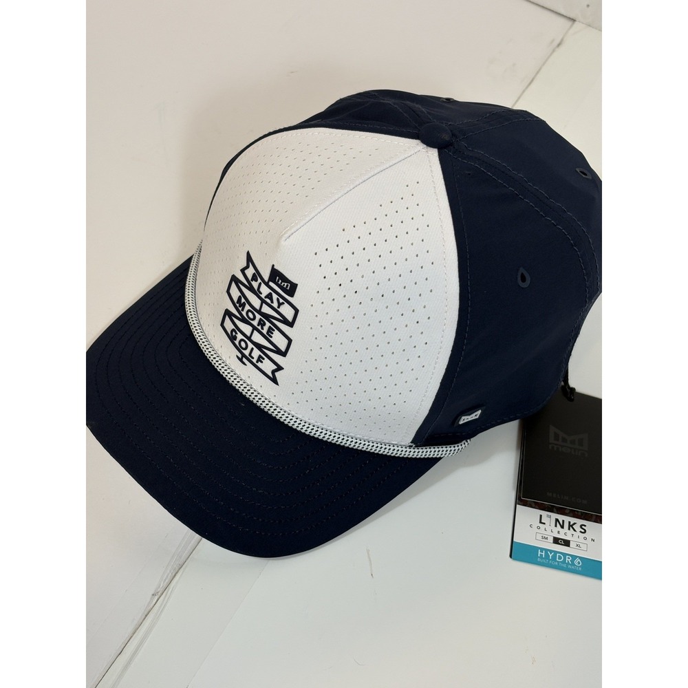 Melin Hydro Odyssey Drive Links Play More Golf Snapback Golf Hat Cap Navy White